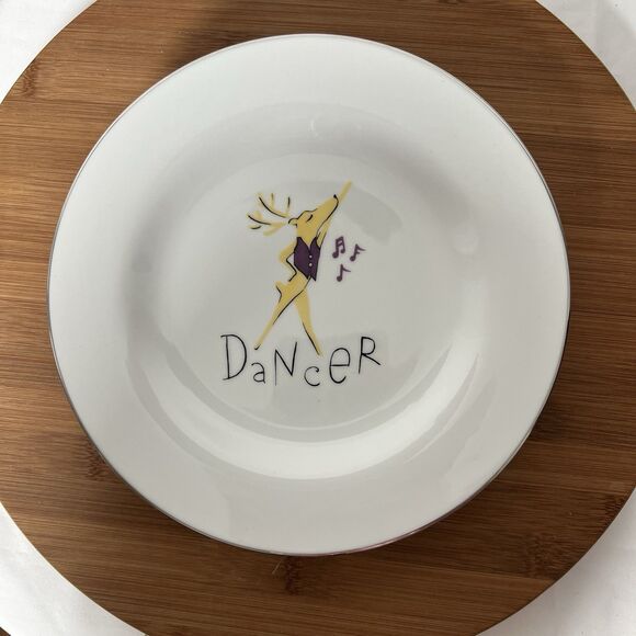 Pottery Barn Reindeer Holiday Dessert Salad Plates Dasher Dancer Prancer VTG - Picture 7 of 11